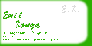 emil konya business card